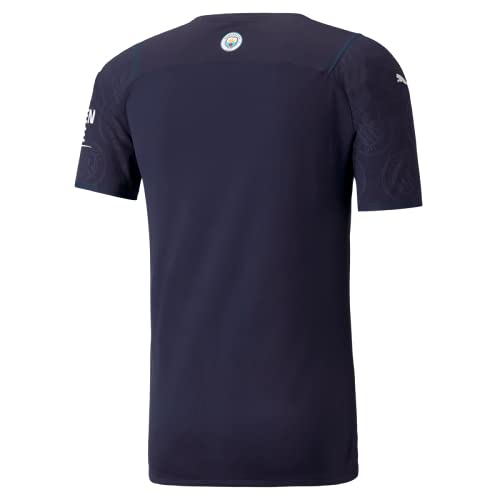 PUMA Hombre Manchester City Authentic Third Camiseta 21/22 Azul Marino/Blanco 2XL
