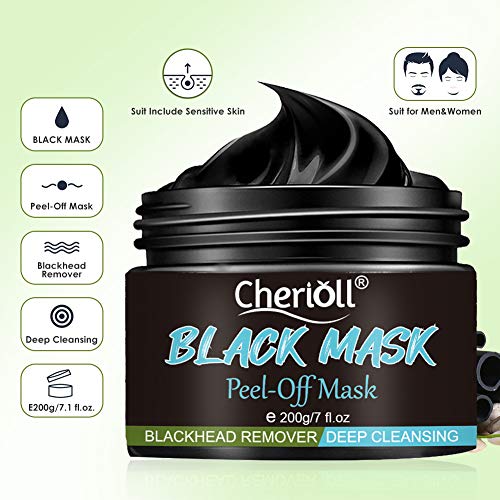 Puntos Negros Mascarilla Para Hombre, Blackhead Remover Mask, Mascarilla Exfoliante, Peel Off Mask, Deep Cleansing Mascarilla Exfoliante Limpiadora contra Puntos Negros y Acné -200g