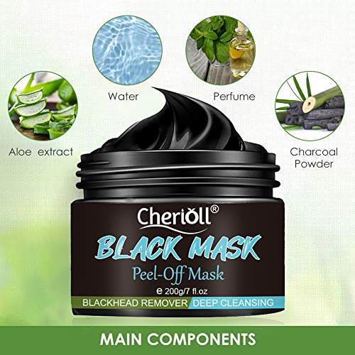 Puntos Negros Mascarilla Para Hombre, Blackhead Remover Mask, Mascarilla Exfoliante, Peel Off Mask, Deep Cleansing Mascarilla Exfoliante Limpiadora contra Puntos Negros y Acné -200g