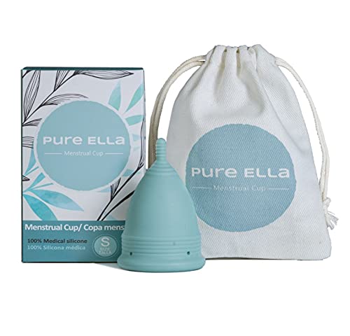 Pure Ella Copa Menstrual - Copa de periodo de silicona suave y reutilizable - 12h de protección - Fabricada con silicona médica y sin BPA - Higiene íntima sostenible e hipoalérgica - Tallas XS, S, L