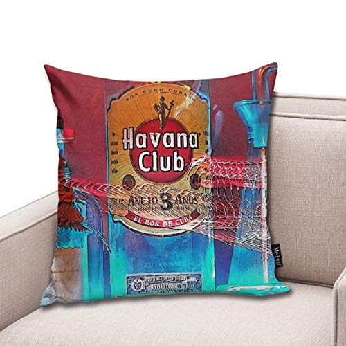 QMS CONTRACTING LIMITED Throw Pillow Cover Havana Club Decorative Pillow Case Home Decor Square 18x18 Inches Pillowcase