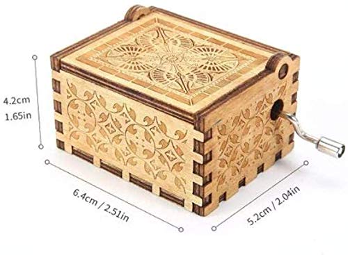 Queen Wood Music Box 18 Note Hand Crank Musical Boxes Antique Carved Musical Gifts Collections Home Decorations, Plays Bohemian Rhapsody(Part of Melody)