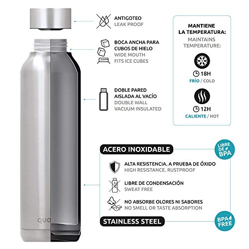 Quokka Solid - Kintsugi 510 ML | Botellas De Agua Acero Inoxidable Sin BPA |Botella Térmica De Doble Pared - Mantiene el frío y el Calor para Niños y Adultos