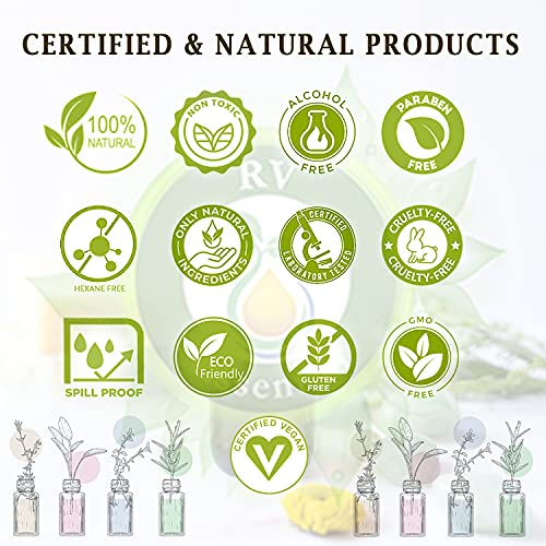 R V Essential Aceite esencial de salvia pura 10ml (0.338oz)- Salvia Officinalis (100% puro y vapor natural destilado) Pure Sage Essential Oil
