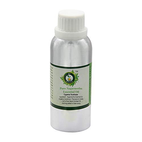 R V Essential Puro Aceite Nagarmotha esencial de 1250ml (42oz)- Cyperus Scariosus (100% puro y vapor natural destilado) Pure Nagarmotha Essential Oil