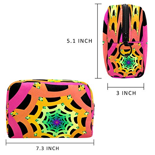 Rainbow Spiders Web Cosméticos Bolsa de Maquillaje Bolsa Organizador para Viajes Portátil Neceser para Niñas y Mujeres