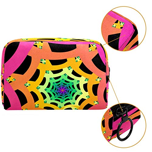 Rainbow Spiders Web Cosméticos Bolsa de Maquillaje Bolsa Organizador para Viajes Portátil Neceser para Niñas y Mujeres