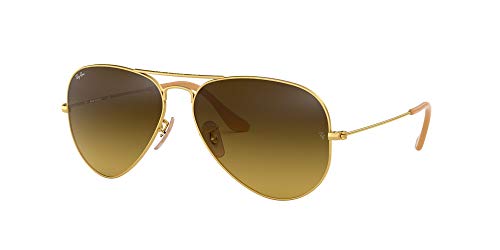 Ray-Ban Aviator Large Metal, Gafas de sol para Hombre, Dorado (Brown Gradient), 55