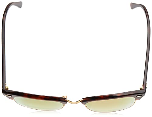 Ray-Ban Clubmaster, Gafas de Sol Unisex, Multicolor (Marco: Rojo Havana ,Vidrio: Azulado 990/7Q), 49 milímetros