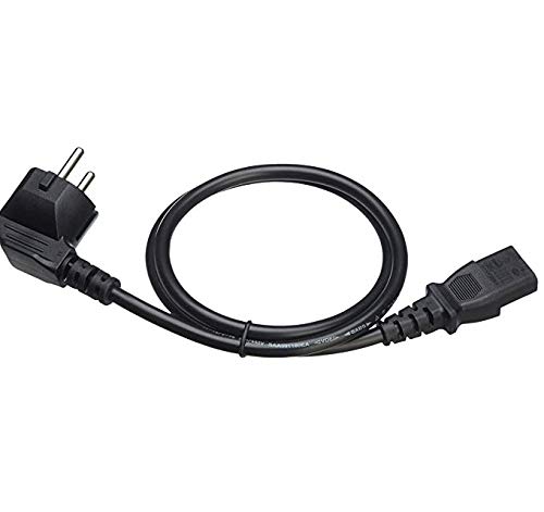 Rayber Cable certificado VDE, interfaz de CA de tres núcleos, se puede utilizar para todo tipo de aparatos eléctricos, enchufes, toma de corriente en ángulo a enchufe IEC C13, 1 m.