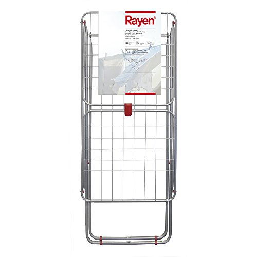 Rayen | Tendedero con alas | Superficie de tendido de 19 m | Sistema de bloqueo de alas | Tendedero plegable y antideslizante | Para interior y exterior | 54,5 x 177 x 107,5 cm