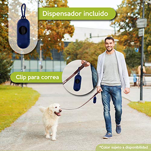 Rc Ocio Bolsas Caca Perros ecologicas con Porta Bolsa dispensador/Rollo bolsitas Baratas/higienicas para excrementos Perro Grande y pequeñas/recogedor de heces y excremento de Mascotas (945 Bolsas)