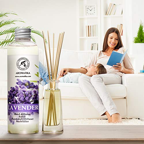 Recarga Difusor con Aceite Esencial de Lavanda 200ml - Natural para Cuartos - Hogares - Oficinas - Restaurantes - Aromaterapia - 0% Alcohol - Aceite Esencial de Lavanda