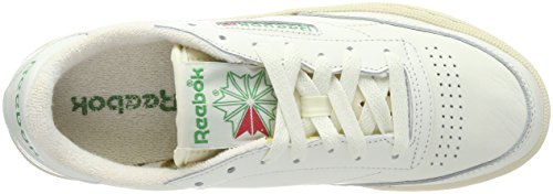 Reebok Club C 85, Gymnastics Shoe Mujer, Beige Chalk Glen Green Paperwhite Excellent Red Chalk Glen Green Paperwhite Excellent Red, 35.5 EU