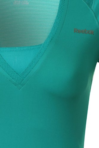 Reebok – fácil de tono de manga corta camiseta de la mujer Verde Totally Teal S12 Small