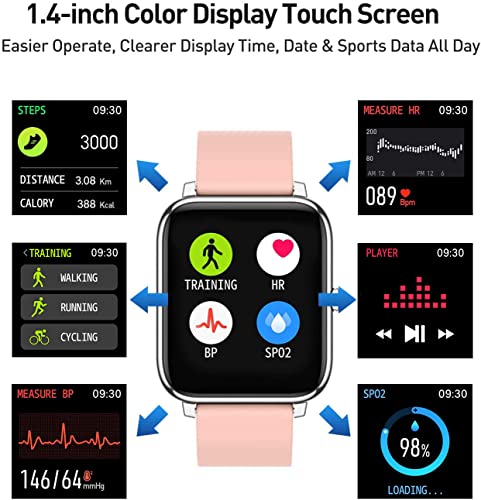 Reloj Inteligente Mujer , IDEALROYAL Smartwatch Mujer Pulsera Actividad Impermeable IP67 con Sanguíneo Presión Arterial Frecuencia Cardíaca Sueño, Podómetro Reloj Deportivo para iOS Android