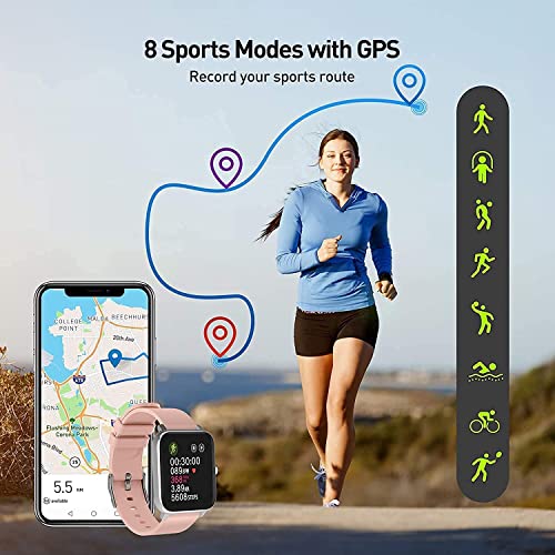 Reloj Inteligente Mujer , IDEALROYAL Smartwatch Mujer Pulsera Actividad Impermeable IP67 con Sanguíneo Presión Arterial Frecuencia Cardíaca Sueño, Podómetro Reloj Deportivo para iOS Android