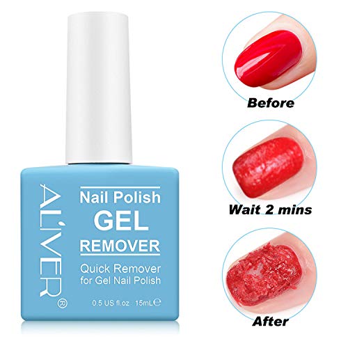 Removedor de esmalte de gel, (paquete de 2) Removedor de esmalte de uñas de gel - Elimina el esmalte de uñas de gel en 2-3 minutos - Eliminador de esmalte de uñas rápido y fácil