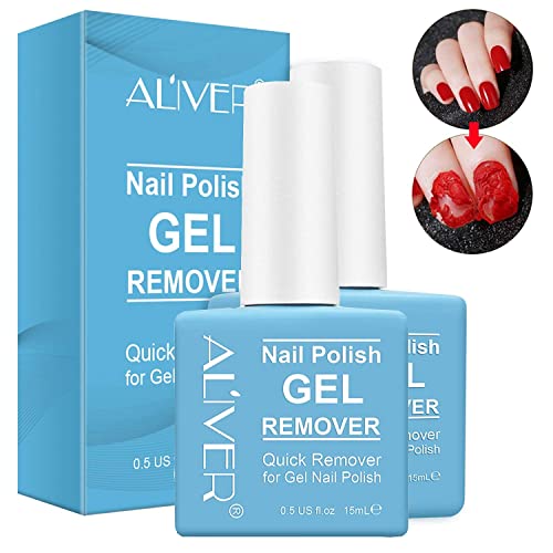 Removedor de esmalte de gel, (paquete de 2) Removedor de esmalte de uñas de gel - Elimina el esmalte de uñas de gel en 2-3 minutos - Eliminador de esmalte de uñas rápido y fácil