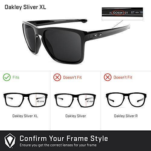 Revant Lentes de Repuesto Compatibles con Gafas de Sol Oakley Sliver XL, Polarizados, Elite Negro Cromado MirrorShield