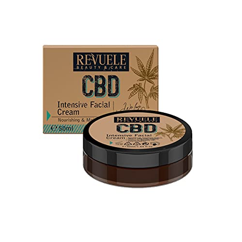 Revuele Cbd Crema Facial Intensiva, 50 Ml, Nutritiva E Hidratante Piel Deshidratada, Seca O Con Picazón, 100% Pura Natural Y Orgánica Con Aceite De Cáñamo Y Extracto De Semilla De Cannabis