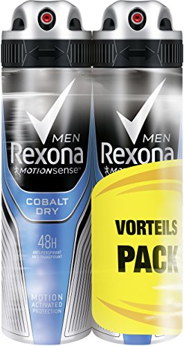 Rexona Men Desodorante Spray Cobalt Dry – transpirant, doble Pack (2 x 150 ml)