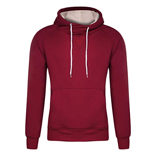 riou Sudadera Hombres Suelto Hoodie Deportes Casual Manga Larga Sudadera con Capucha Top Blusa Otoño Invierno Chándales Western Yoga Corbata Pullover