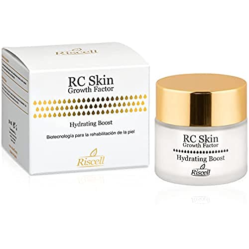 Riscell - Rc Skin Growth Factor Hydrating Boost Crema Hidratante Con Factor De Crecimiento Y Ácido Hialurónico Efecto Antienvejecimiento, Regenerador Y Antiarrugas, Aloe Vera, 50 Mililitro