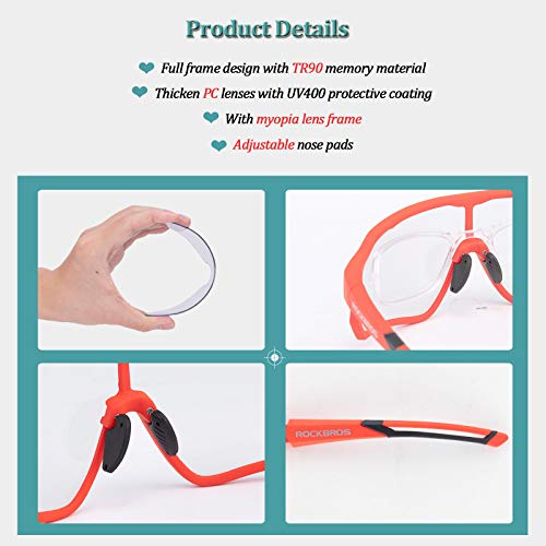 ROCKBROS Gafas de Sol Fotocromáticas Protección UV400 Ciclismo Bicicleta MTB Running Conducción Deportes para Hombres Mujeres