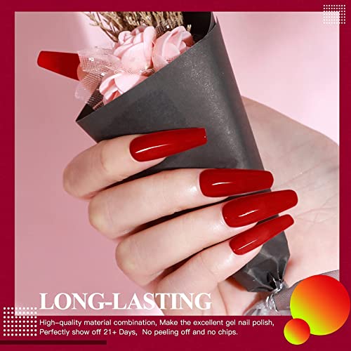 RSTYLE Esmalte Semipermanentes, UV LED 10pcs Kit Uñas de Pintauñas Gel Sólido de Larga Duración Esmalte de Uñas 5ml rojo verde naranja rosa negro blanco Esmalte de gel UV