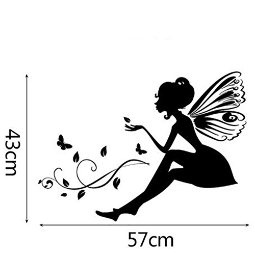 Ruikey 1 Unids Pegatinas de Pared Los Duendes de Hadas de Las Flores Arte Pegatina de Pared Tatuajes de Pared Decoración Para El Hogar para Salón Dormitorio