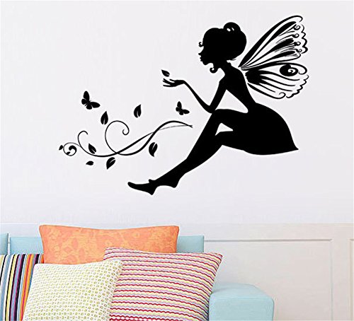 Ruikey 1 Unids Pegatinas de Pared Los Duendes de Hadas de Las Flores Arte Pegatina de Pared Tatuajes de Pared Decoración Para El Hogar para Salón Dormitorio