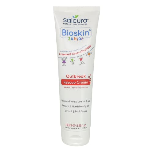 Salcura Natural Skin Therapy, Bioskin Junior Outbreak Rescue Cream, Packed With Natural Ingredients, Soothes Irritation, Nourish & Sooth Dryness & Flakiness, Supports The Skin Back To Health 150ml