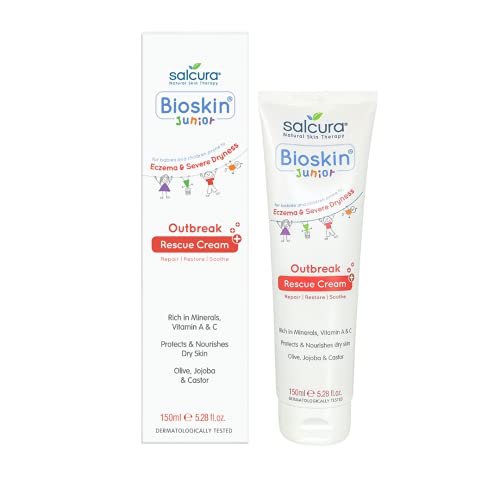 Salcura Natural Skin Therapy, Bioskin Junior Outbreak Rescue Cream, Packed With Natural Ingredients, Soothes Irritation, Nourish & Sooth Dryness & Flakiness, Supports The Skin Back To Health 150ml