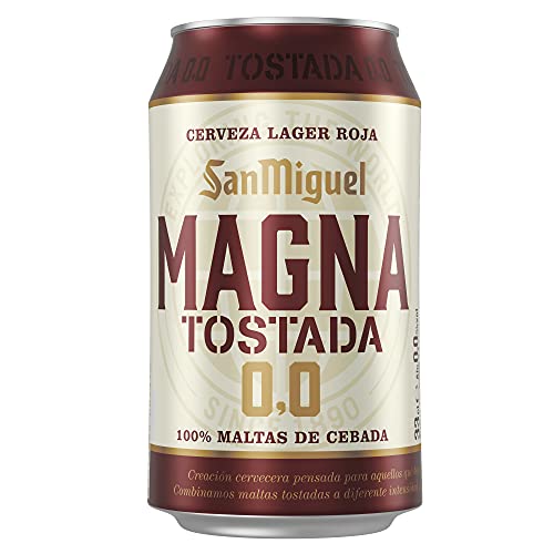 San Miguel Magna 0,0 - Pack de 24 Latas de 33 cl - 0.0 % Volumen de Alcohol