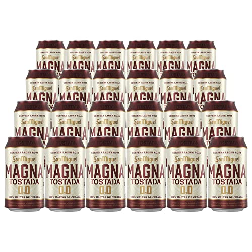 San Miguel Magna 0,0 - Pack de 24 Latas de 33 cl - 0.0 % Volumen de Alcohol