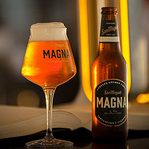 San Miguel Magna Cerveza Dorada Lager - Pack de 24 Botellas x 25 cl - 5,7% de Volumen de Alcohol