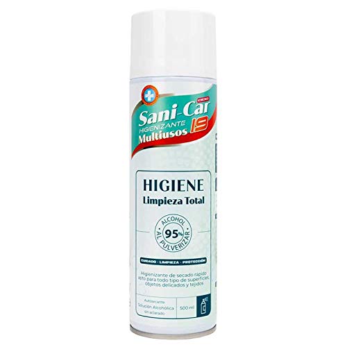 Sani-Car Spray Hidroalcohol Higienizante Multiusos 3 x 500ml. 79% Alcohol Aerosol Hidroalcohólico