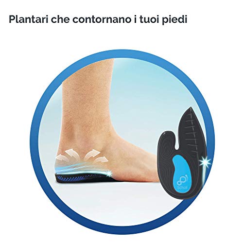 Scholl Plantarios In-Balance - Alivio del dolor con absorción de impactos para talón, talalgia, tendón de Aquiles - Talla S - Para hombre o mujer