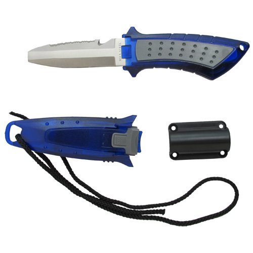 Scuba Choice Cuchillo de Buceo de bajo Volumen Acero Inoxidable Punta Roma BCD, Azul