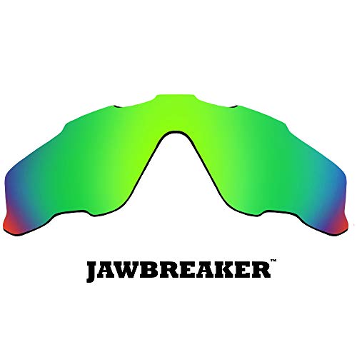Seek Optics Lentes de Repuesto compatible con Oakley JAWBREAKER Asian Fit Verde Espejadas