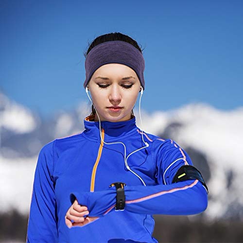 SEELOK Cinta para el Pelo Orejeras, 3pcs Diadema Deportiva Orejas Calentadores de Oídos Invierno para Carrera Ciclismo Montañismo Escalada Yoga Esquí Hombres Mujeres Niños (Fucsia,Gris,Azul Oscuro)