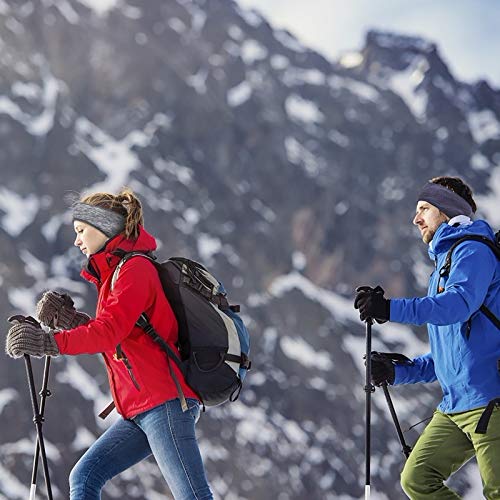 SEELOK Cinta para el Pelo Orejeras, 3pcs Diadema Deportiva Orejas Calentadores de Oídos Invierno para Carrera Ciclismo Montañismo Escalada Yoga Esquí Hombres Mujeres Niños (Fucsia,Gris,Azul Oscuro)