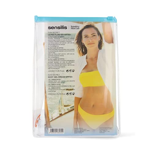 Sensilis Sun Secret - Pack con Protector Solar Facial Ultra Fluid 100 (40 Ml) y Crema Corporal con Spf 50 (200 Ml), 2 Unidades