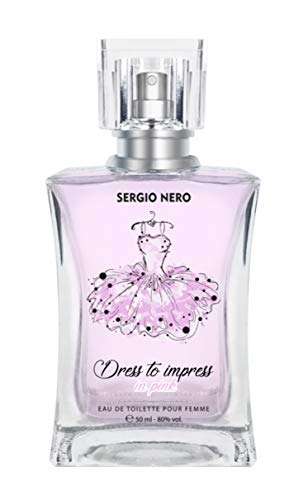 SERGIO NERO • Agua de tocador/Eau de toilette para mujeres Dress to impress in pink 50 mL (1.7 fl.oz.) • Nueva Fragancia Floral-Frutal para ella
