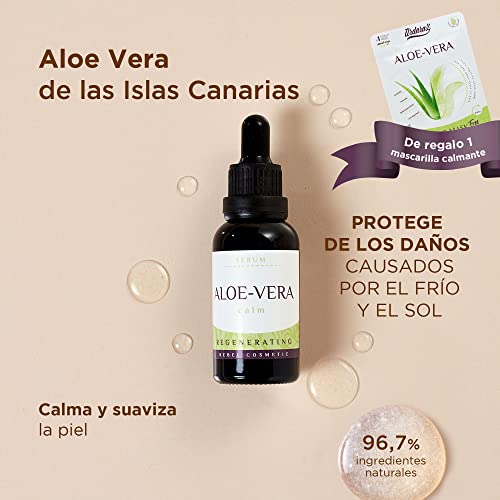 Serum Facial Regenerador con Aloe Vera Canario Super Concentrado al 500%. Serum Hidratante facial que Repara la piel dañada. Resultados reales en 12 semanas. Ardaraz