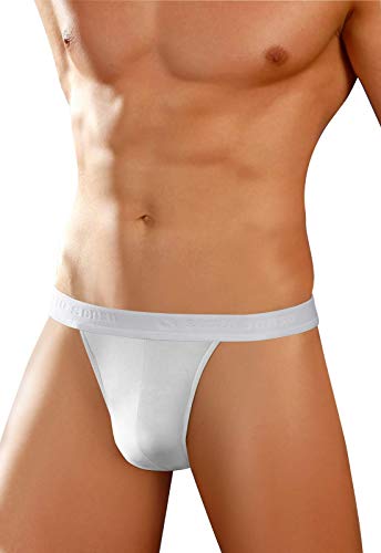 Sesto Senso Tanga Hombre Sexy Algodón 1-4 Pack String Slip XL Blanco