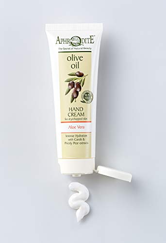 Set de crema de manos Afrodita. Crema de manos de hidratación intensiva elaborada a partir de aceite de oliva griego con aloe vera. Crema de manos para manos muy secas / manos agrietadas (75 ml)