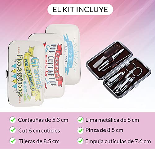 Set de Manicura"FRASES" (Precio Unitario) Estuches, Estuche Manicura Originales Baratos para Detalles de Bodas, Bautizos, Comuniones, Recuerdos y Regalos Cumpleaños. Bolso, Vintage