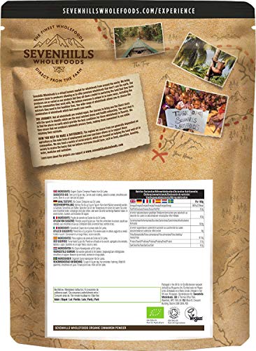 Sevenhills Wholefoods Canela Cruda En Polvo Orgánica (Verdadera Ceylon) 500g